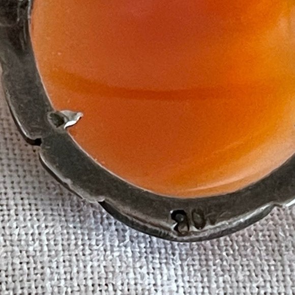 Romantic Carved Shell Cameo Brooch, Silver and Marcasite Frame, Vintage Jewelry - Picture 7 of 11